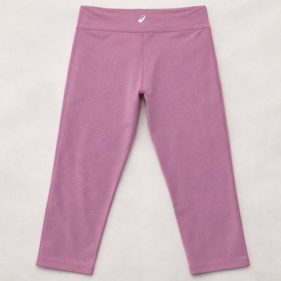 ASICS Cropped Mesh Panel Leggings Purple Gray Mid-Rise NWOT Size M - Picture 3 of 4